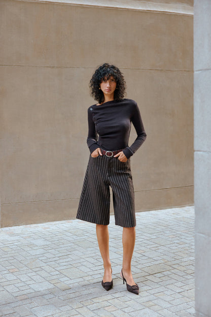 Striped bermuda shorts