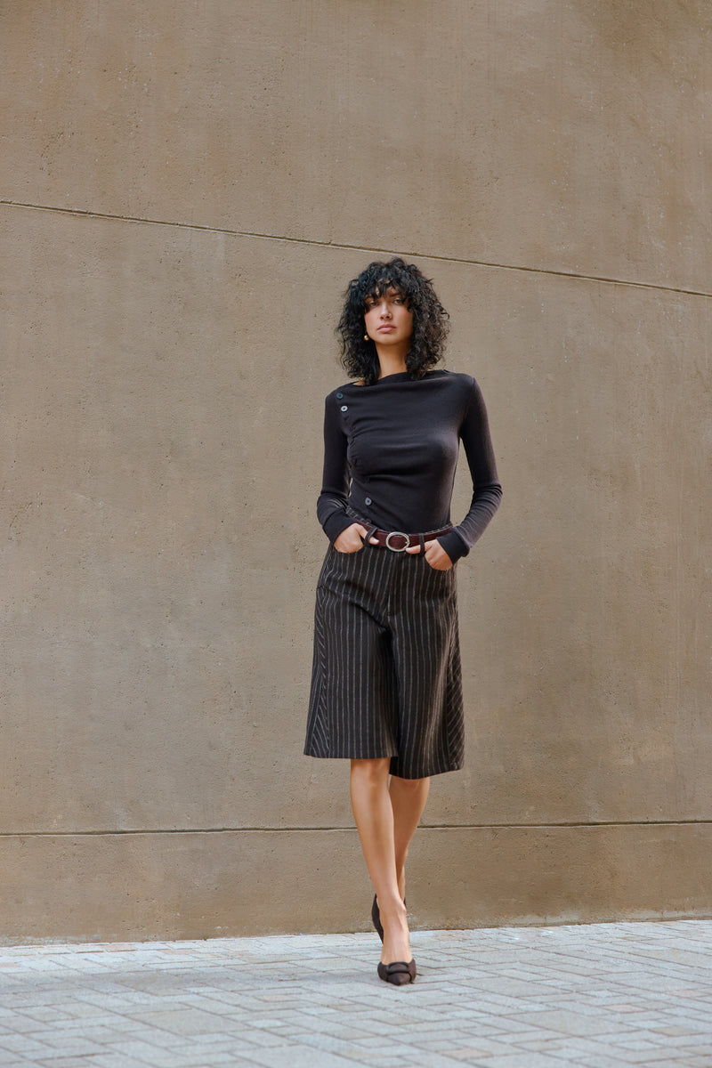 Striped bermuda shorts