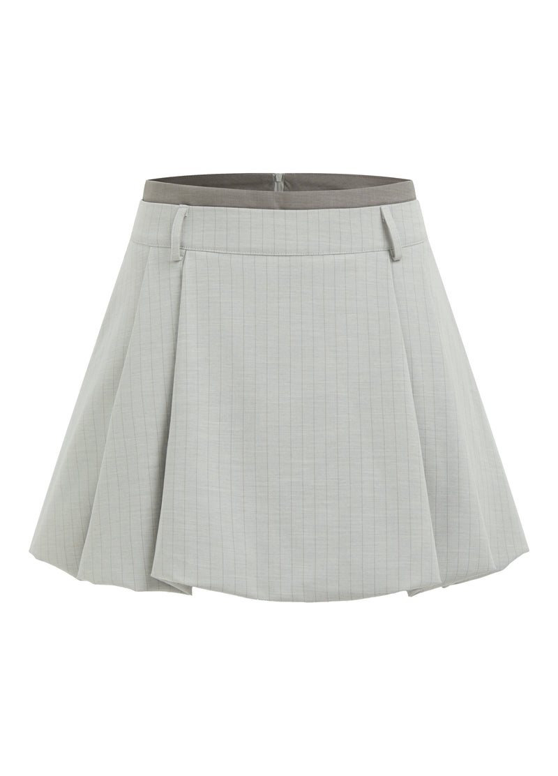 Striped bubble hem skort