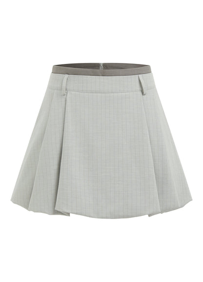 Striped bubble hem skort