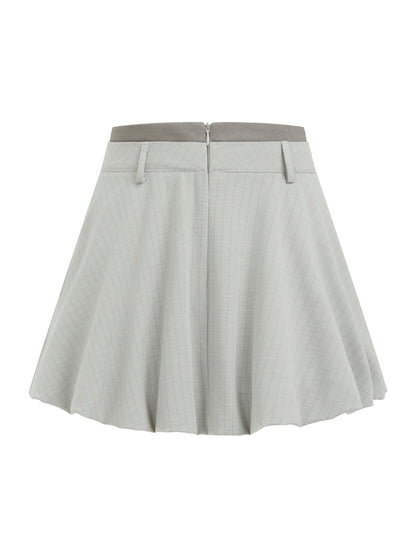 Striped bubble hem skort