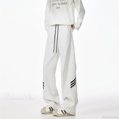 Striped Fleece Motion Loose Pants