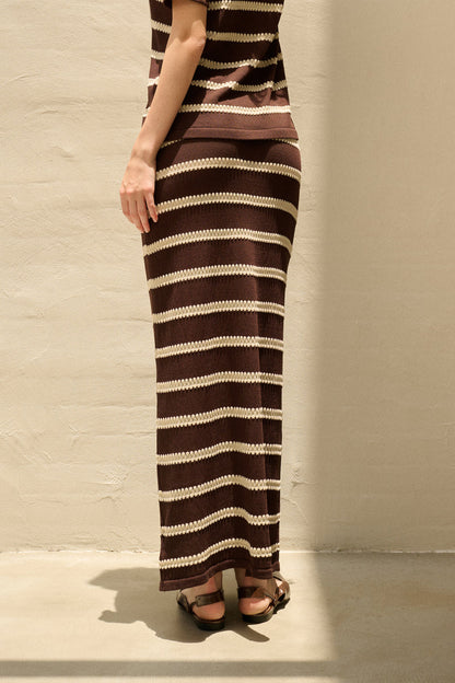 Striped maxi skirt