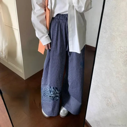 Striped Y2K Women Casual Elastic Pants