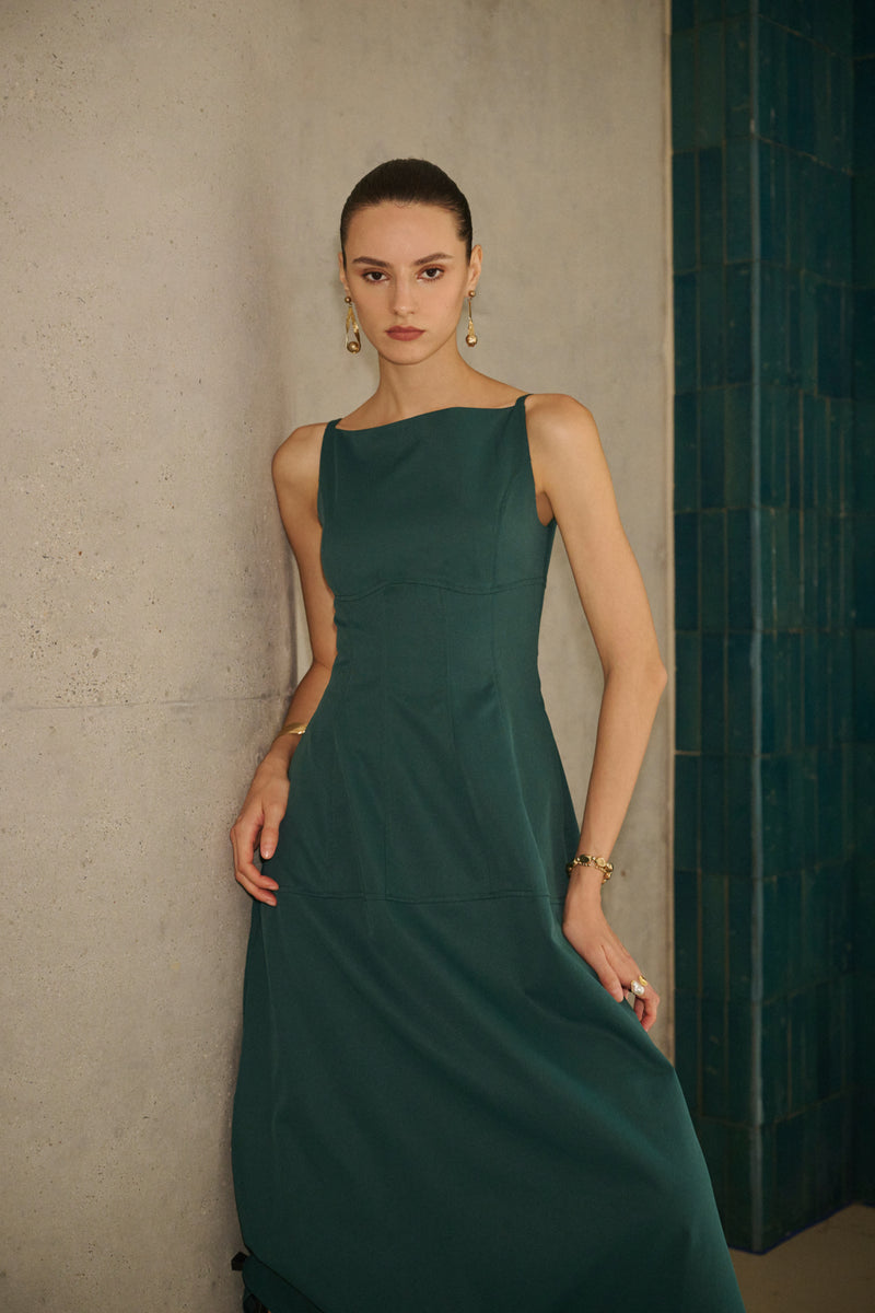Structured A-line midi dress