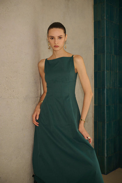 Structured A-line midi dress
