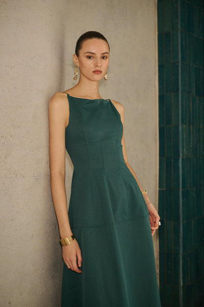 Structured A-line midi dress