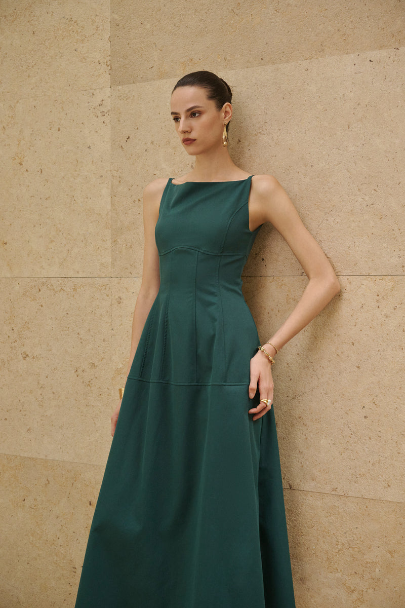 Structured A-line midi dress