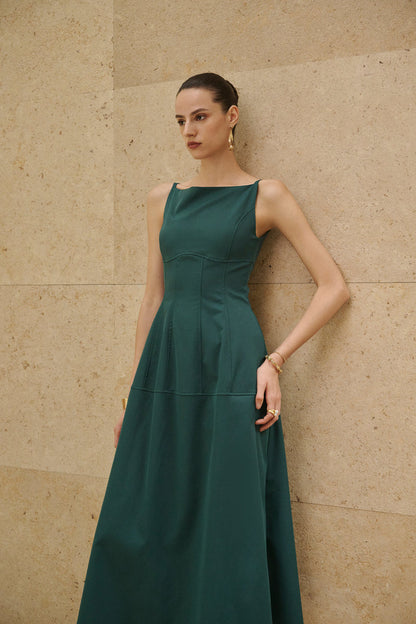 Structured A-line midi dress