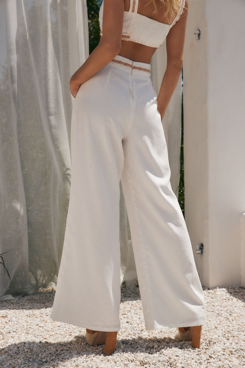 Summer Night City Buckle Trousers styled in a complete look from an alternate angle.