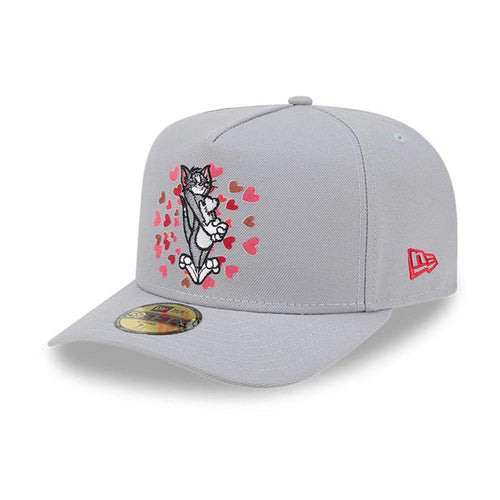 Pictured is this Tom & Jerry Love Struck 59FIFTY A-Frame Fitted cap in grey. 1