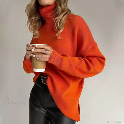Turtleneck Casual Long-Sleeved Knitted Sweater
