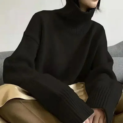 Turtleneck Elegant Gray Red Sweater Black / onesize