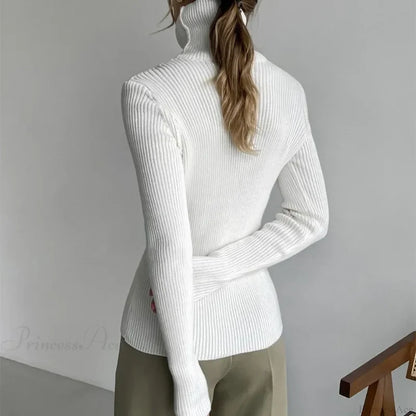 Turtleneck Slim Pullover Long Sleeve Sweater