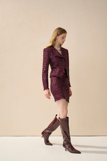 Tweed sequin mini skirt