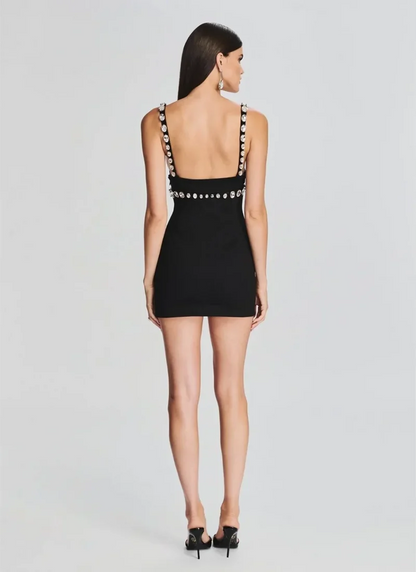 V-Neck Spaghetti Strap Mini Party Dress Partydress-241208