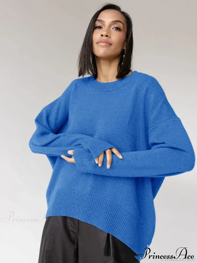 Vintage Casual Cozy Stylish Autumnal Streetwear Warm Long Sleeve Sweater Sweaters-L