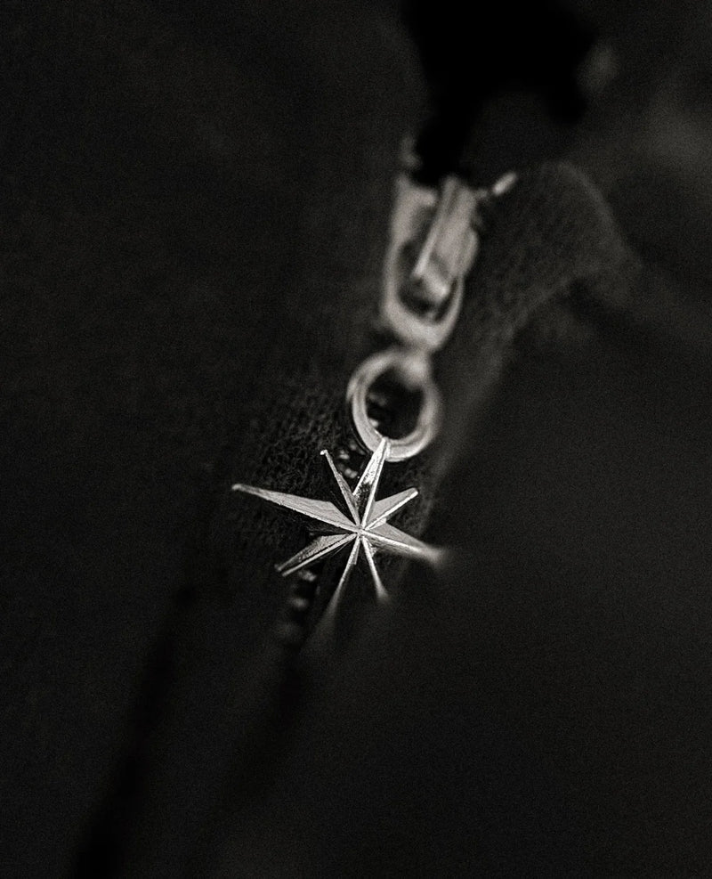 Vintage Print Zip Up Hoodie