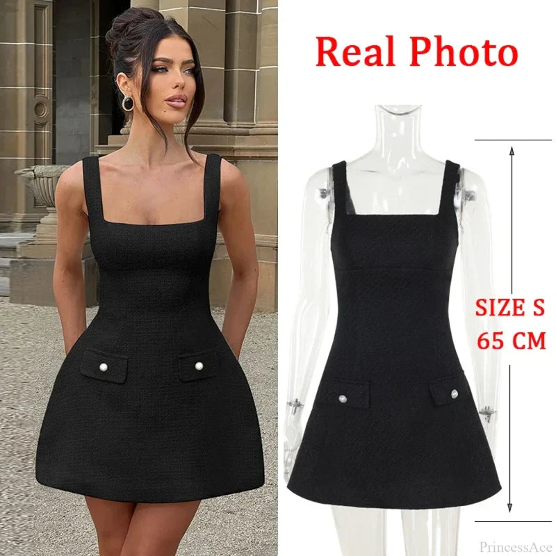 White Pearl Backless Party Dress Black / Xs Partydress-241208