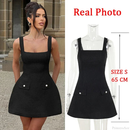 White Pearl Backless Party Dress Black / Xs Partydress-241208