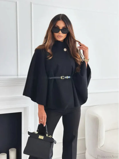 Winter Bat Sleeve Canopy Coat Coats-241208