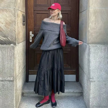 Winter Lapel Short Sweater GRAY / One Size