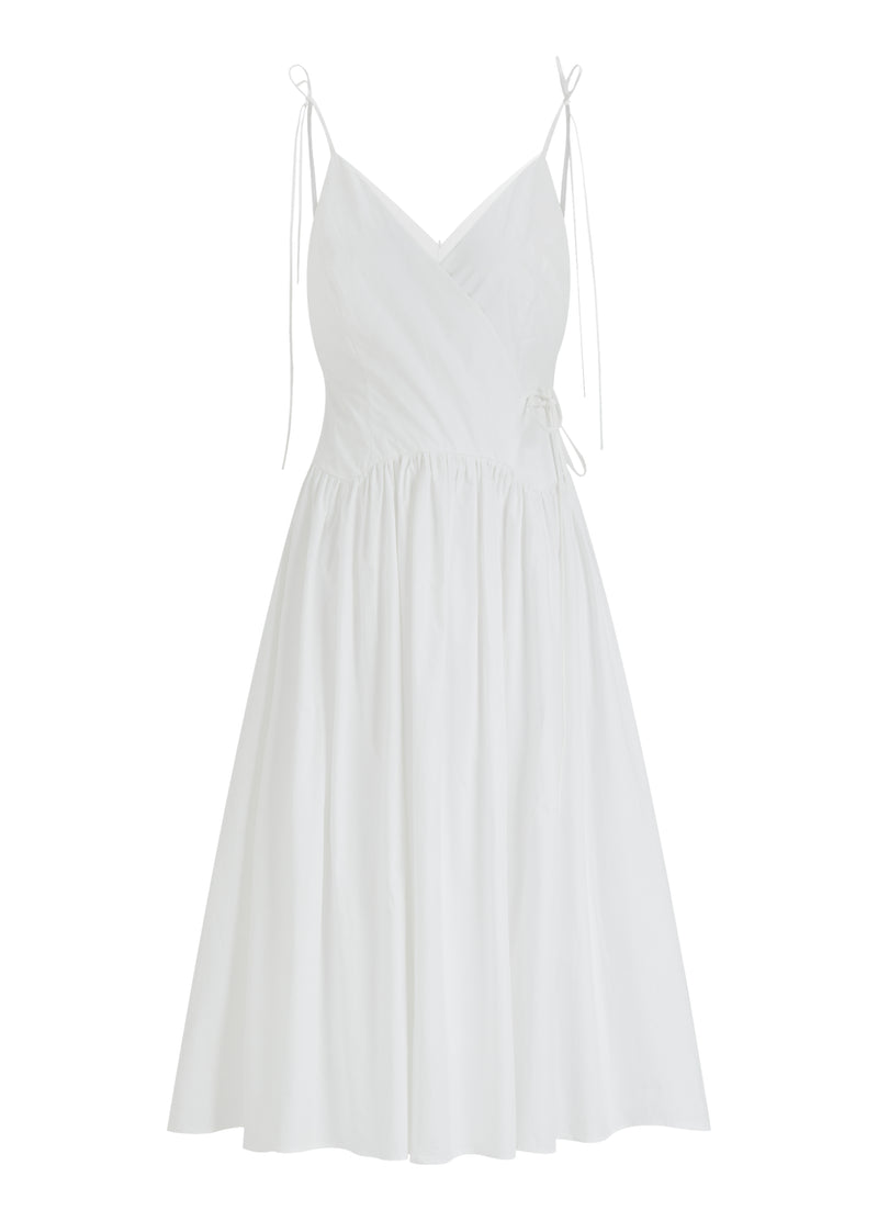 Wrap front midi dress