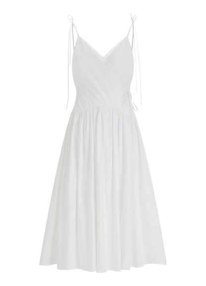 Wrap front midi dress