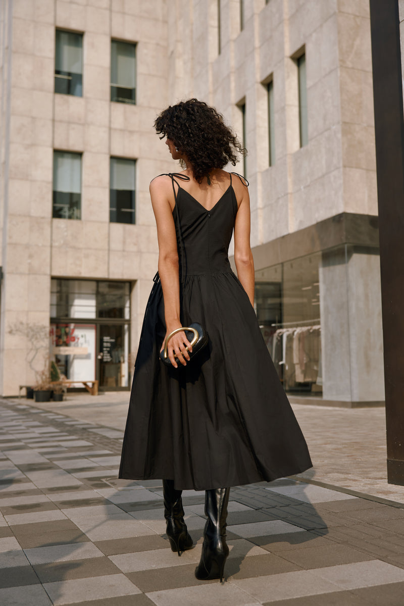 Wrap front midi dress