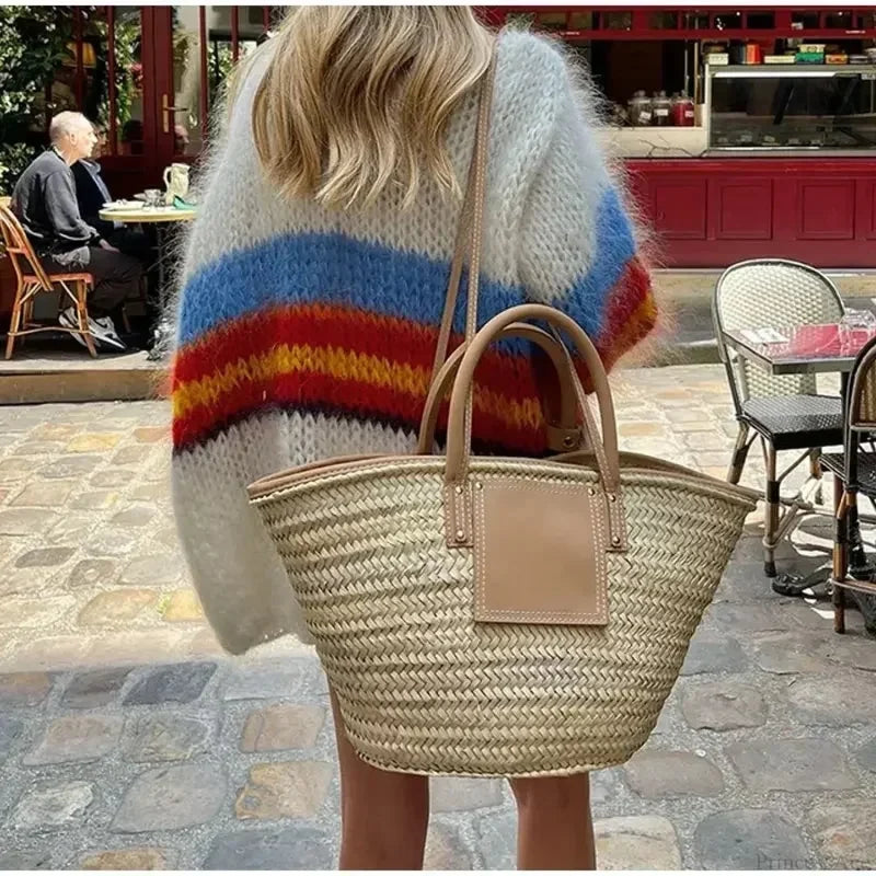 Y2K Open Front Loose Stripe Cardigan