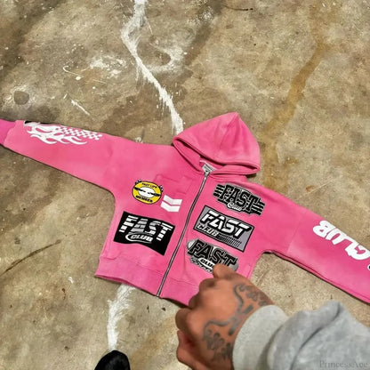 Y2K Retro Letter Hoodie